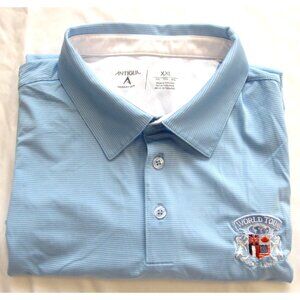 Antiqua Polo Shirt Men World Tour Golf Links UK, US, France, CA Sz XXL (MT993)
